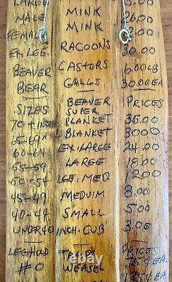 Vintage Maine Folk Outsider Art Hand Carved Hunter Trapper Skinning Boards
