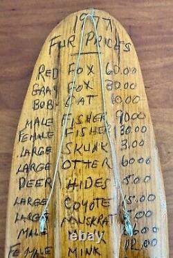 Vintage Maine Folk Outsider Art Hand Carved Hunter Trapper Skinning Boards
