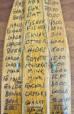 Vintage Maine Folk Outsider Art Hand Carved Hunter Trapper Skinning Boards
