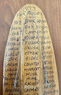 Vintage Maine Folk Outsider Art Hand Carved Hunter Trapper Skinning Boards