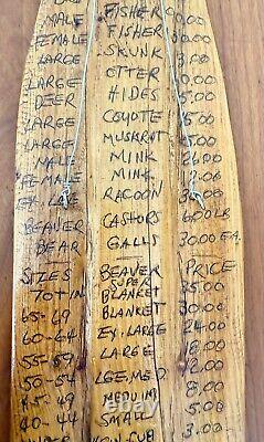 Vintage Maine Folk Outsider Art Hand Carved Hunter Trapper Skinning Boards