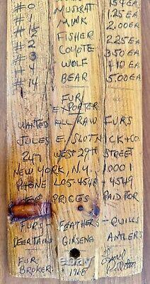 Vintage Maine Folk Outsider Art Hand Carved Hunter Trapper Skinning Boards