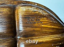 Vintage Majolica Style Leaf Tray by Ramon Orta Haitian Folk Art Carved Wood