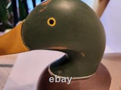 Vintage Mallard Duck Decoy Havre de Grace MD Hand-Carved Wood Folk Art Hunting