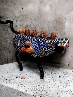 Vintage Mexican Alebrijes Folk Art Carved Wood Mystical Happy Human Animorphic