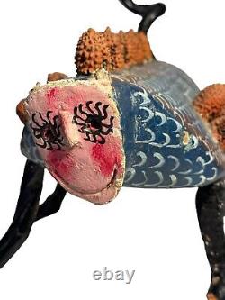 Vintage Mexican Alebrijes Folk Art Carved Wood Mystical Happy Human Animorphic