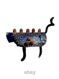 Vintage Mexican Alebrijes Folk Art Carved Wood Mystical Happy Human Animorphic