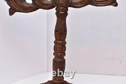 Vintage Mexican Carved Wood Church Candle Holders Folk Art Candelabra Pair LARGE
