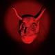 Vintage Mexican Diablo Dance Mask Carved Wood Real Horns Rattling Folk Art Devil