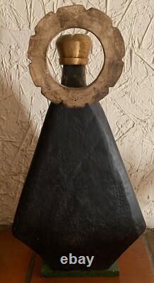 Vintage Mexican Folk Art Carved Wood Santos Lady Of The Lakes