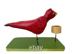 Vintage Murray Gallant Cape Breton Nova Scotia Folk Art Carved Wooden Red Bird