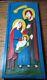 Vintage Nativity Wood Carved Hand Painted Wall Plaque Folk Art Signed, 1984 Ooak