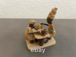 Vintage Nigerian Wood Carvings Figurines Folk Art 8 Pieces Hand Carved