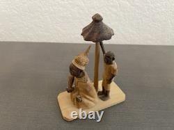 Vintage Nigerian Wood Carvings Figurines Folk Art 8 Pieces Hand Carved