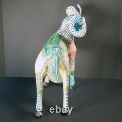 Vintage Oaxacan Alebrije Wood Carving of a Ram. Artist Signed Antonia Mandarain