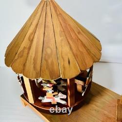 Vintage Oaxacan Wood Carousel Horses Cowboys Folk Art Merry-go-round-stunning