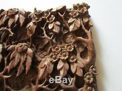 Vintage Old Bali Carving Icon Relic Ornate Folk Art Master Panel Sculpture Rare