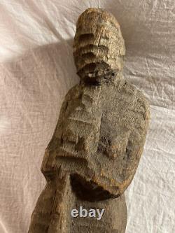Vintage Original Folk Art Carved Wooden Abstract Sculpture