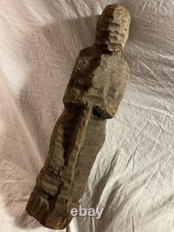 Vintage Original Folk Art Carved Wooden Abstract Sculpture