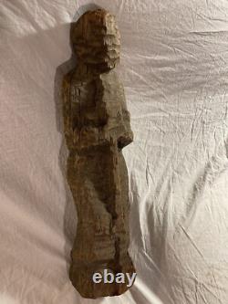Vintage Original Folk Art Carved Wooden Abstract Sculpture
