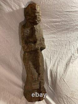 Vintage Original Folk Art Carved Wooden Abstract Sculpture