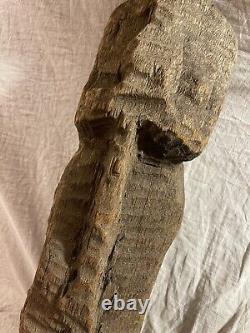 Vintage Original Folk Art Carved Wooden Abstract Sculpture