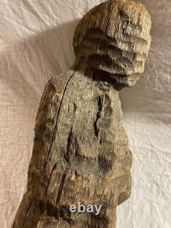 Vintage Original Folk Art Carved Wooden Abstract Sculpture