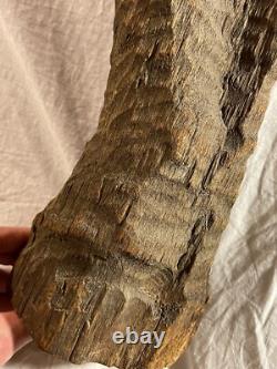 Vintage Original Folk Art Carved Wooden Abstract Sculpture