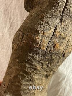 Vintage Original Folk Art Carved Wooden Abstract Sculpture