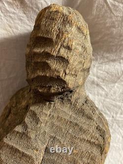 Vintage Original Folk Art Carved Wooden Abstract Sculpture