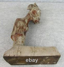 Vintage Outsider Carved Wood Folk Art Goat Figure Statue Signed Bill Carlson