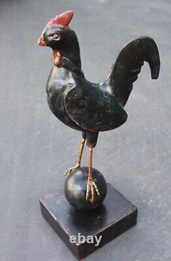 Vintage Palladio Italy Wooden Hand Carved & Painted Rooster Chicken Folk Art 16