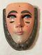 Vintage Parachicos Mask Hand Carved Wood Mexican Folk Art Chiapas Glass Eye
