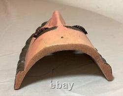 Vintage Parachicos Mask Hand Carved Wood Mexican Folk Art Chiapas Glass Eye