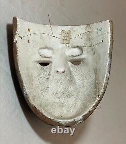 Vintage Parachicos Mask Hand Carved Wood Mexican Folk Art Chiapas Glass Eye