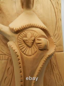 Vintage Primitive Folk Art Hand Carved 13 Santo, CHRIST/CRISTO, SACRED HEART