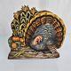 Vintage Primitive Folk Art Turkey Napkin Hand Carved Crate Prospects Ann Olson