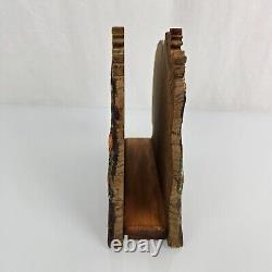 Vintage Primitive Folk Art Turkey Napkin Hand Carved Crate Prospects Ann Olson