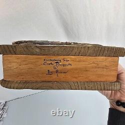 Vintage Primitive Folk Art Turkey Napkin Hand Carved Crate Prospects Ann Olson
