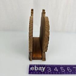 Vintage Primitive Folk Art Turkey Napkin Hand Carved Crate Prospects Ann Olson