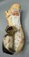 Vintage Santa Wood Carved Folk Art Sculpture By Artist