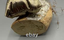 Vintage Santa Wood Carved Folk Art Sculpture By Artist