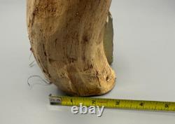 Vintage Santa Wood Carved Folk Art Sculpture By Artist