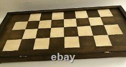 Vintage Santo Hand Carved & Hand Painted Colonial Style Chess Set Folk Art