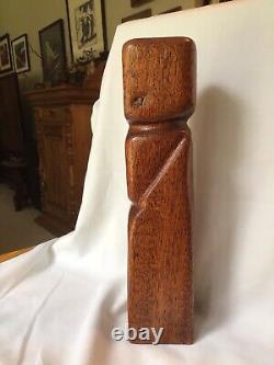 Vintage Signed Asberry Folk Art Outsider Art Carved Wood Totem Post Scupture