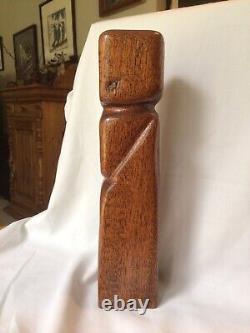 Vintage Signed Asberry Folk Art Outsider Art Carved Wood Totem Post Scupture