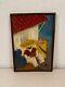 Vintage Signed Carved & Painted Wood Wall Hanging Mexico Scene Man & Woman