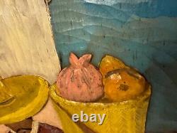 Vintage Signed Carved & Painted Wood Wall Hanging Mexico Scene Man & Woman