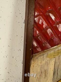 Vintage Signed Carved & Painted Wood Wall Hanging Mexico Scene Man & Woman