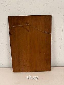 Vintage Signed Carved & Painted Wood Wall Hanging Mexico Scene Man & Woman